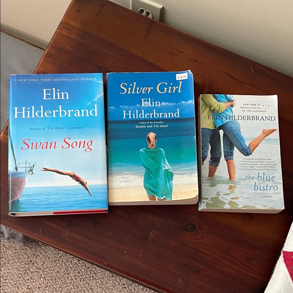 Elin Hilderbrand Book Set - Swan Song, Silver Girl, The Blue Bistro